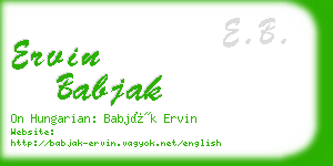 ervin babjak business card